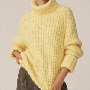 Pilcro Sunny Yellow Cowl Neck Sweater